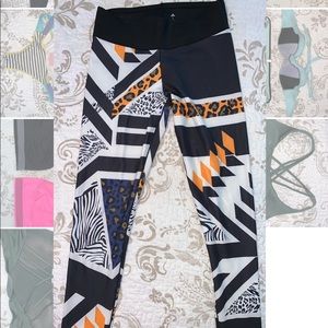 Adidas Animal Print Pattern Climalite Tights